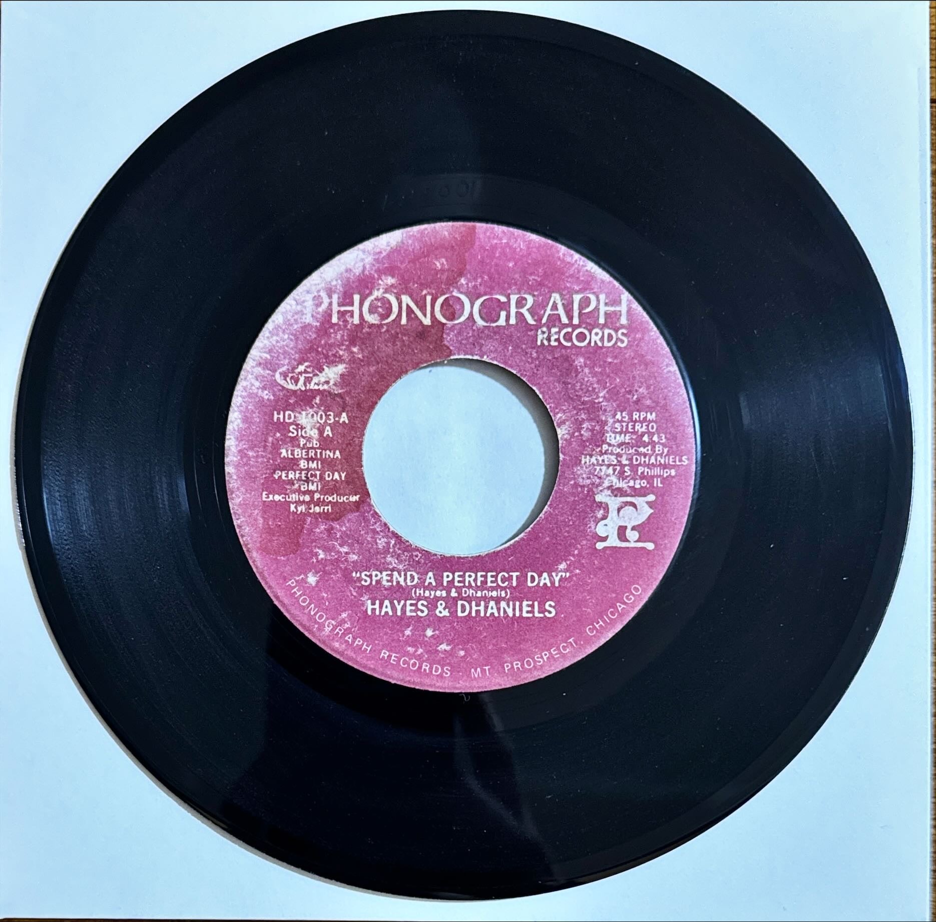 Hayes & Daniels - Spend A Perfect Day (Phonograph Records) 45