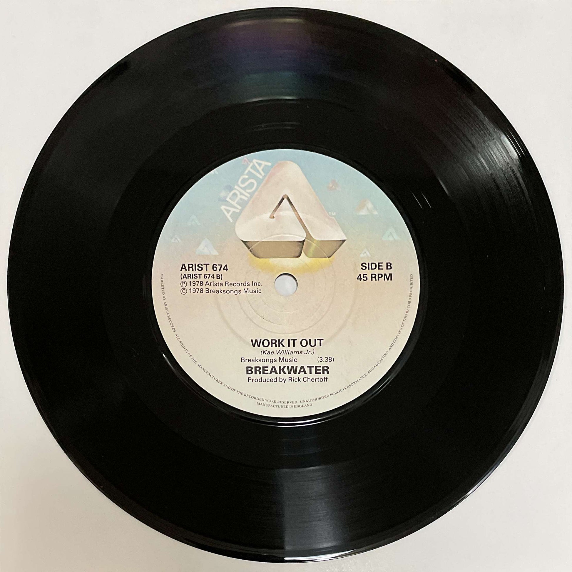 Breakwater – Say You Love Me Girl / Work It Out (Arista) 45