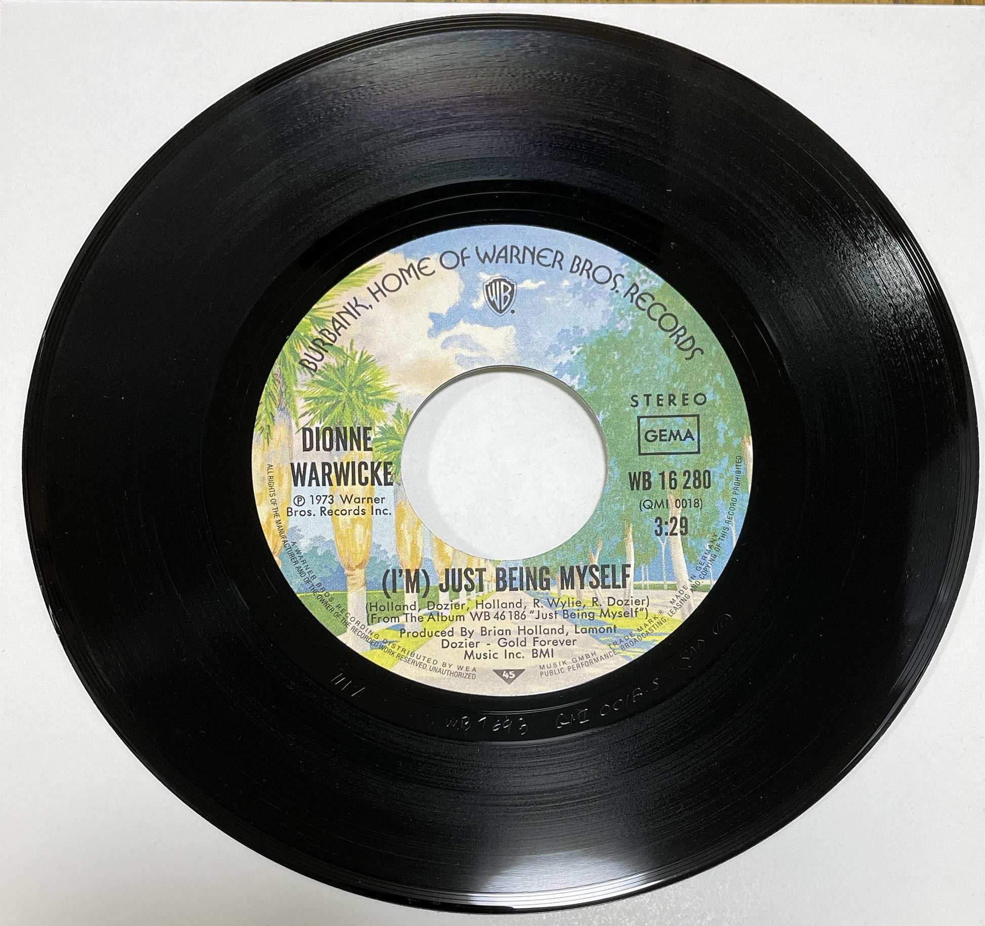 Dionne Warwicke – You're Gonna Need Me / (I'm) Just Being Myself (Warner Bros. Records Germany) 7inch