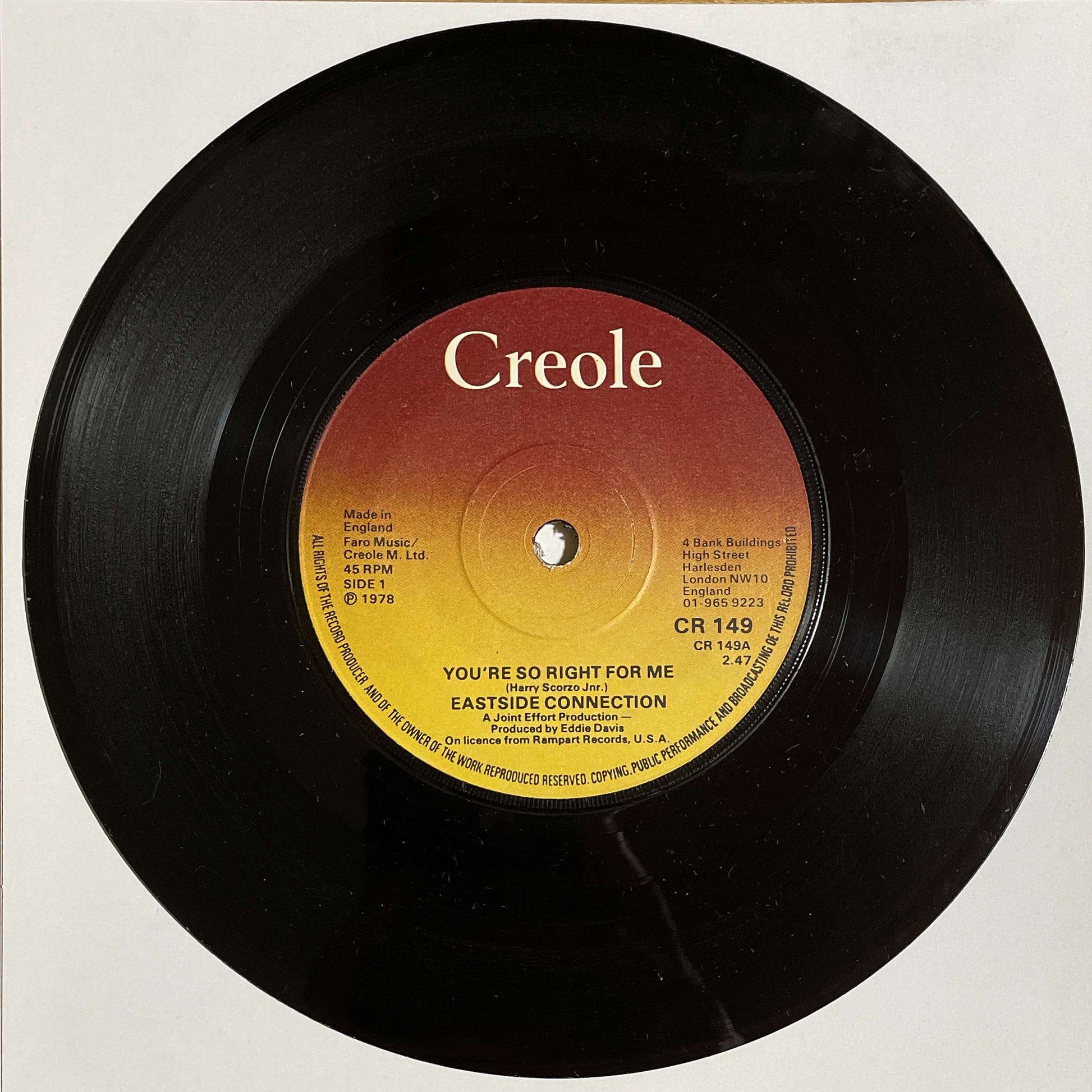 Eastside Connection – You're So Right For Me (Creole Records)