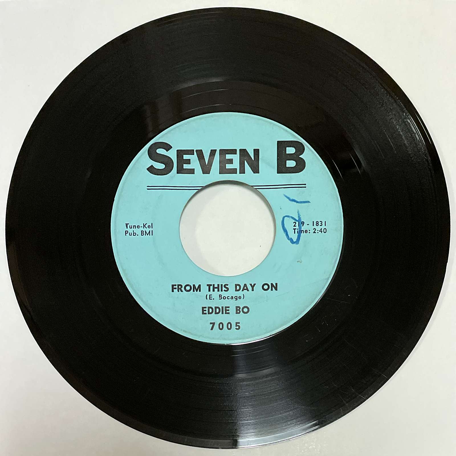 Eddie Bo – From This Day On / Let Our Love Begin (Seven B) 45