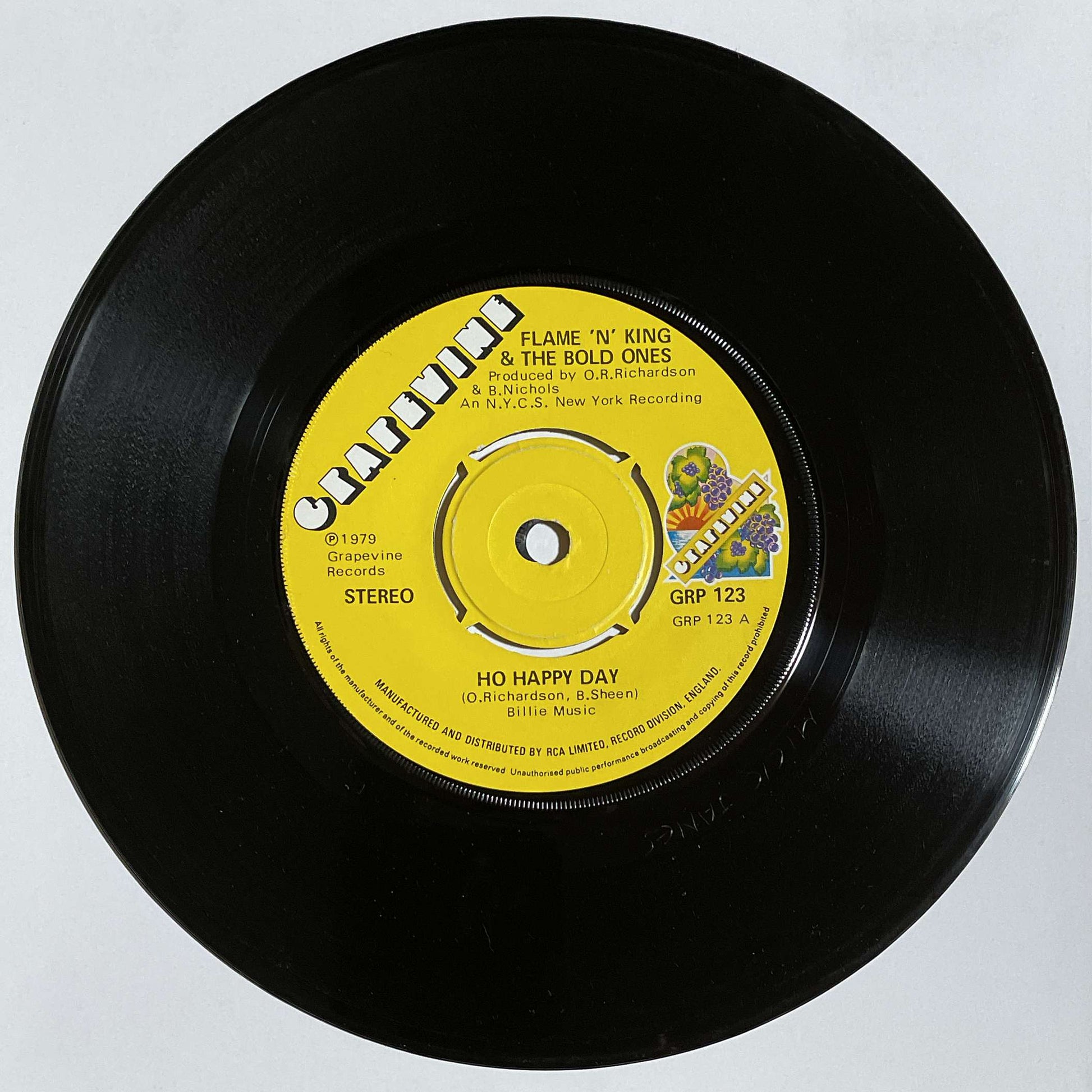 Flame 'N' King & The Bold Ones – Ho Happy Day (Grapevine) 45