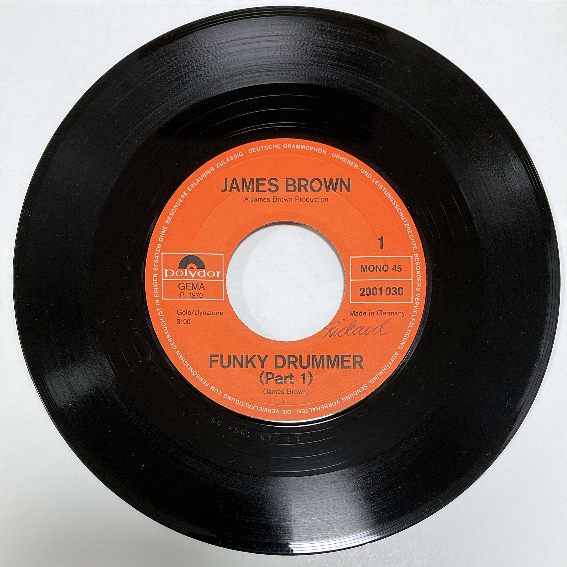 James Brown - Funky Drummer Parts 1 & 2 (Polydor Germany ) 45 PS