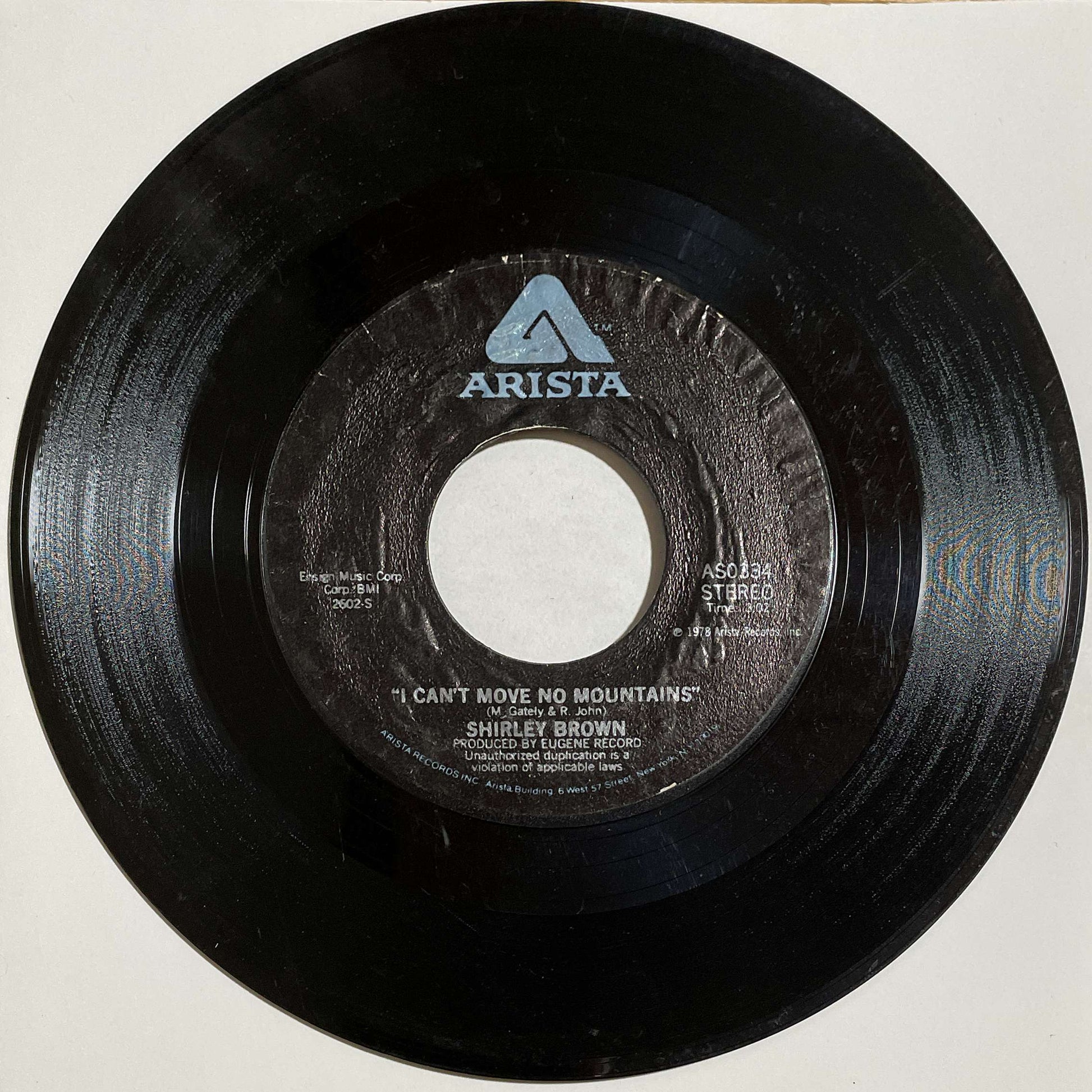 Shirley Brown – I Can't Move No Mountains / Honey Babe ( Arista )