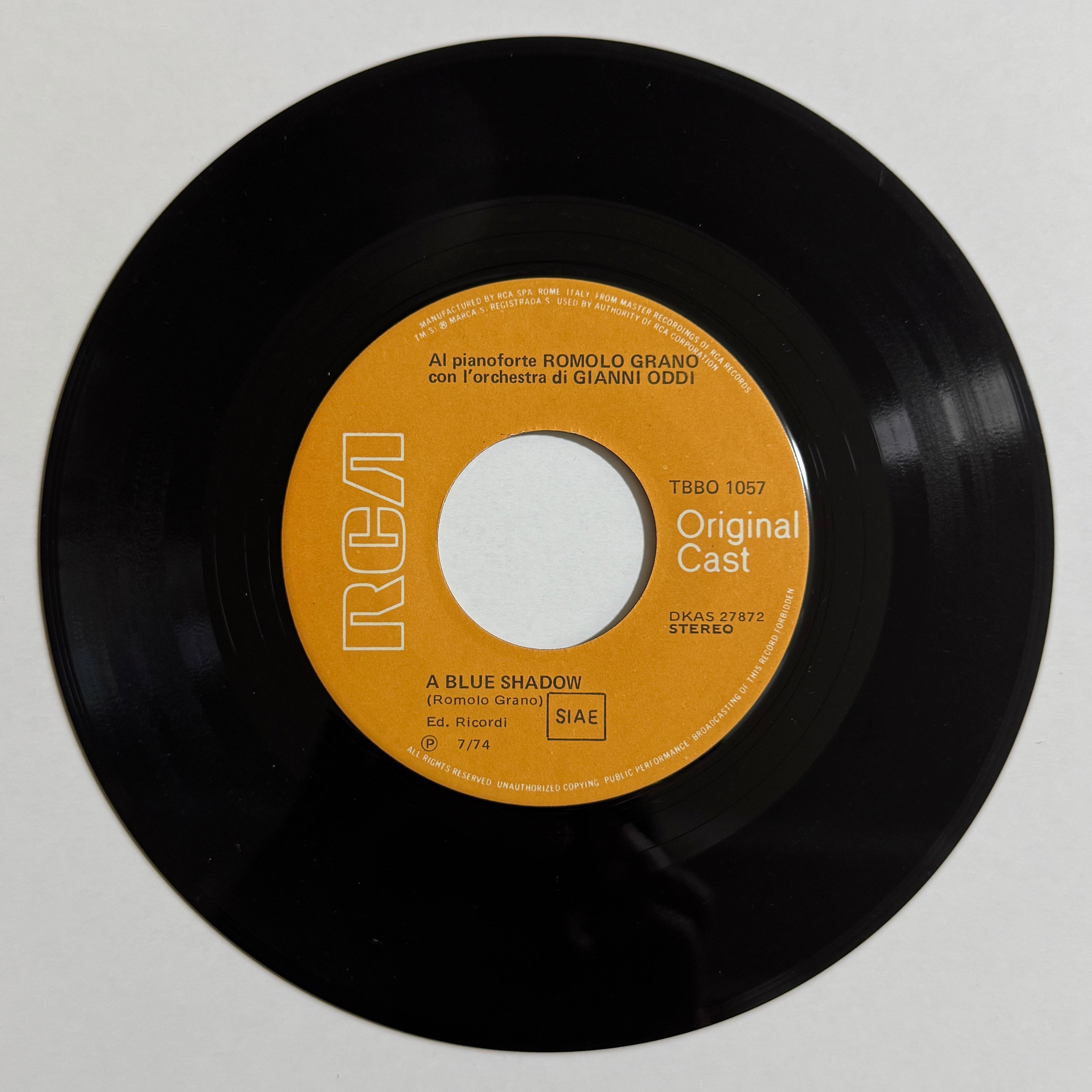 Romolo Grano / Gianni Oddi – A Blue Shadow / Dreamin' ( RCA ) 45 PS