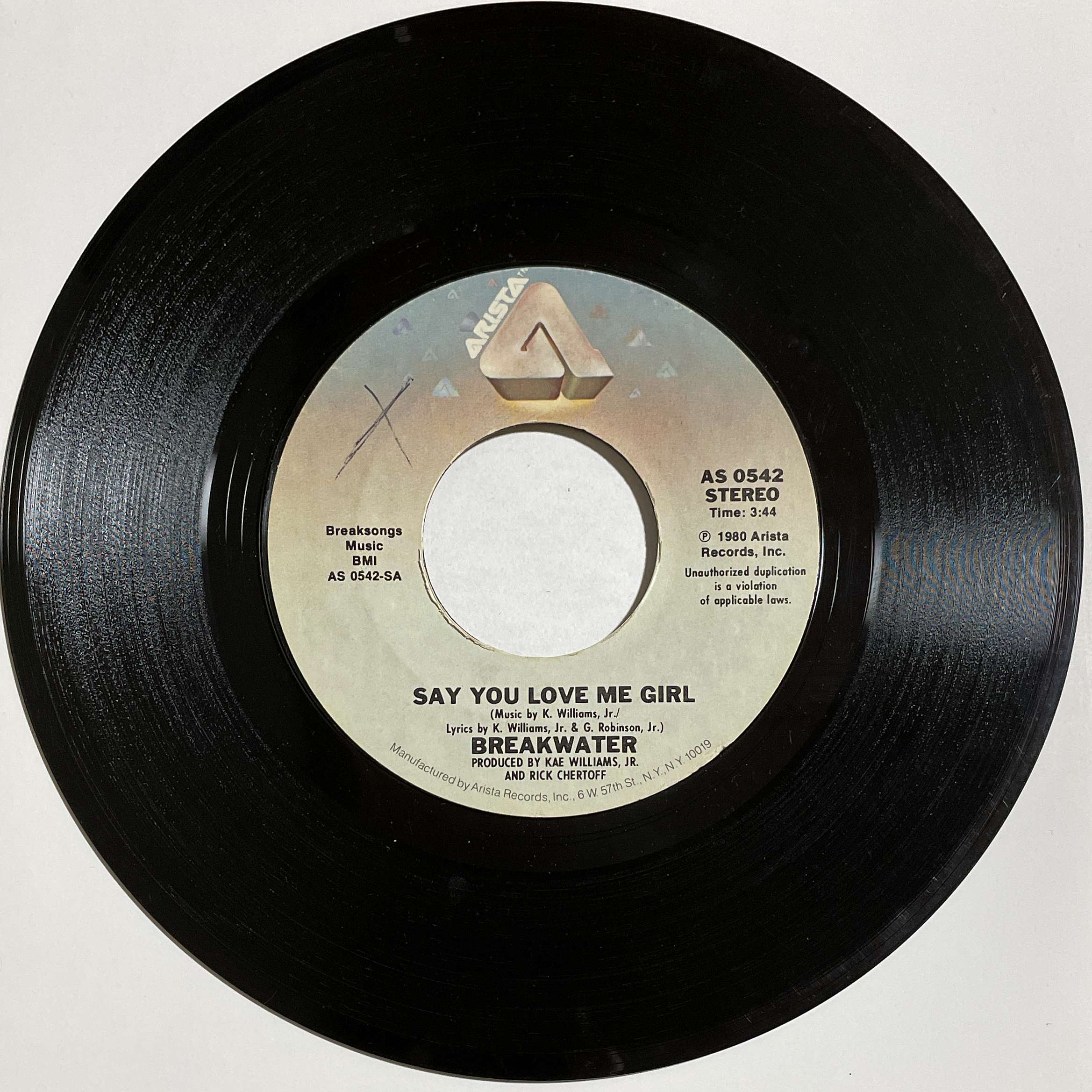 Breakwater ‎– Say You Love Me Girl / Time ( Arista )