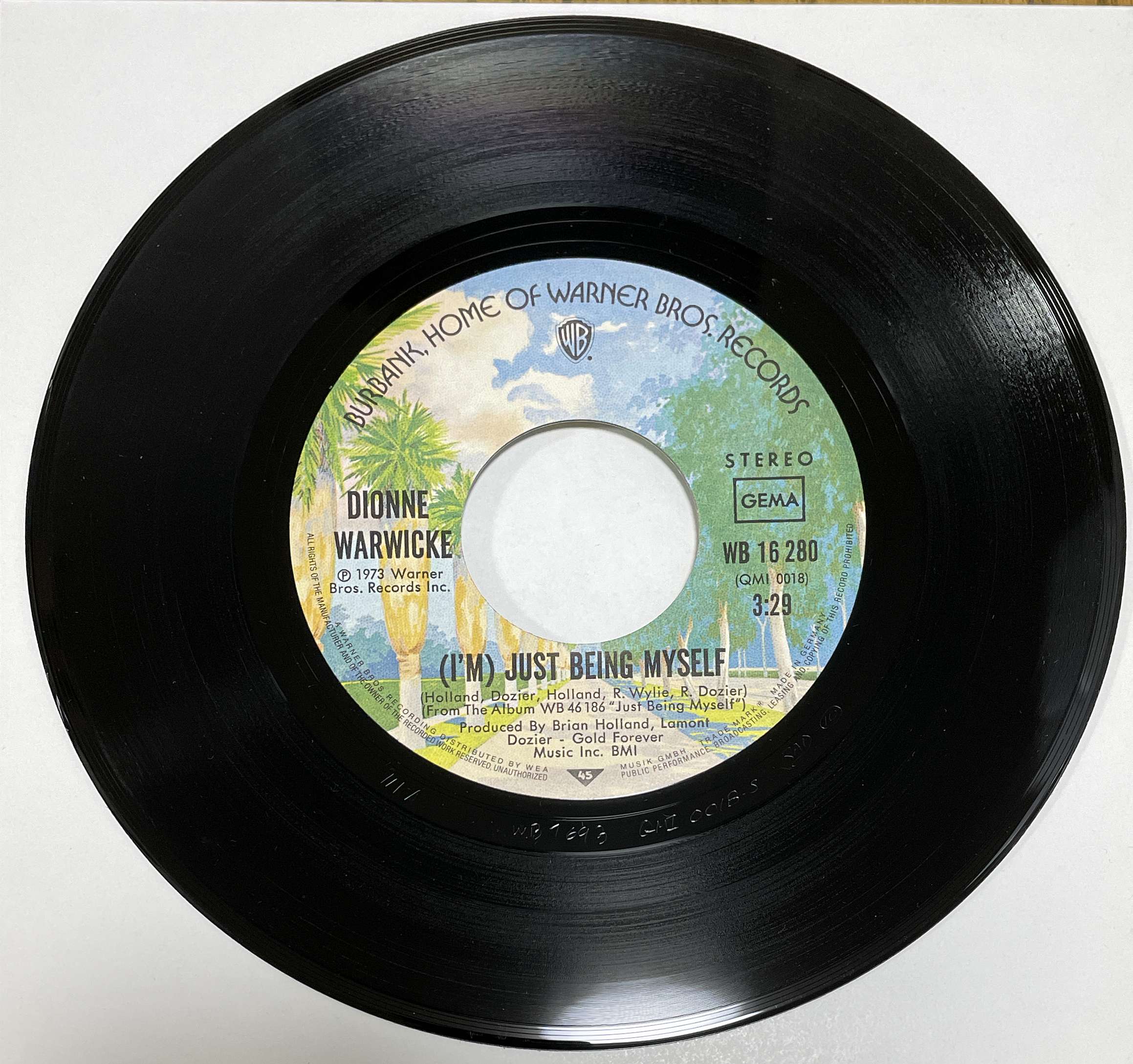 Dionne Warwicke – You're Gonna Need Me / (I'm) Just Being Myself ( Warner Bros. Records Germany ) 7inch