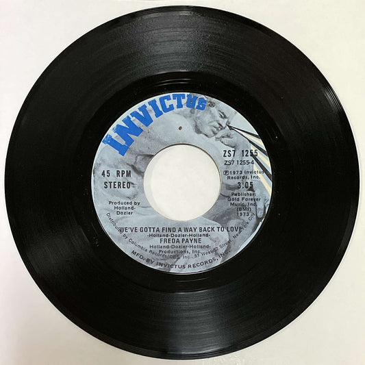 Freda Payne – Two Wrongs Don't Make A Right / We've Got To Find A Way Back To Love ( Invictus ) 45 Santa Maria Pressing