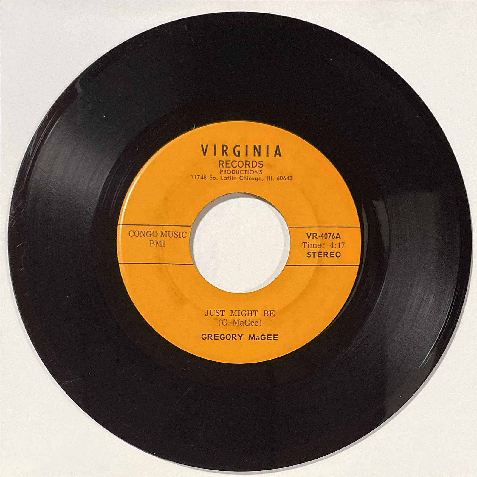 Gregory MaGee – Just Might Be / Sunshine, Moonshine ( Virginia Records ) 45