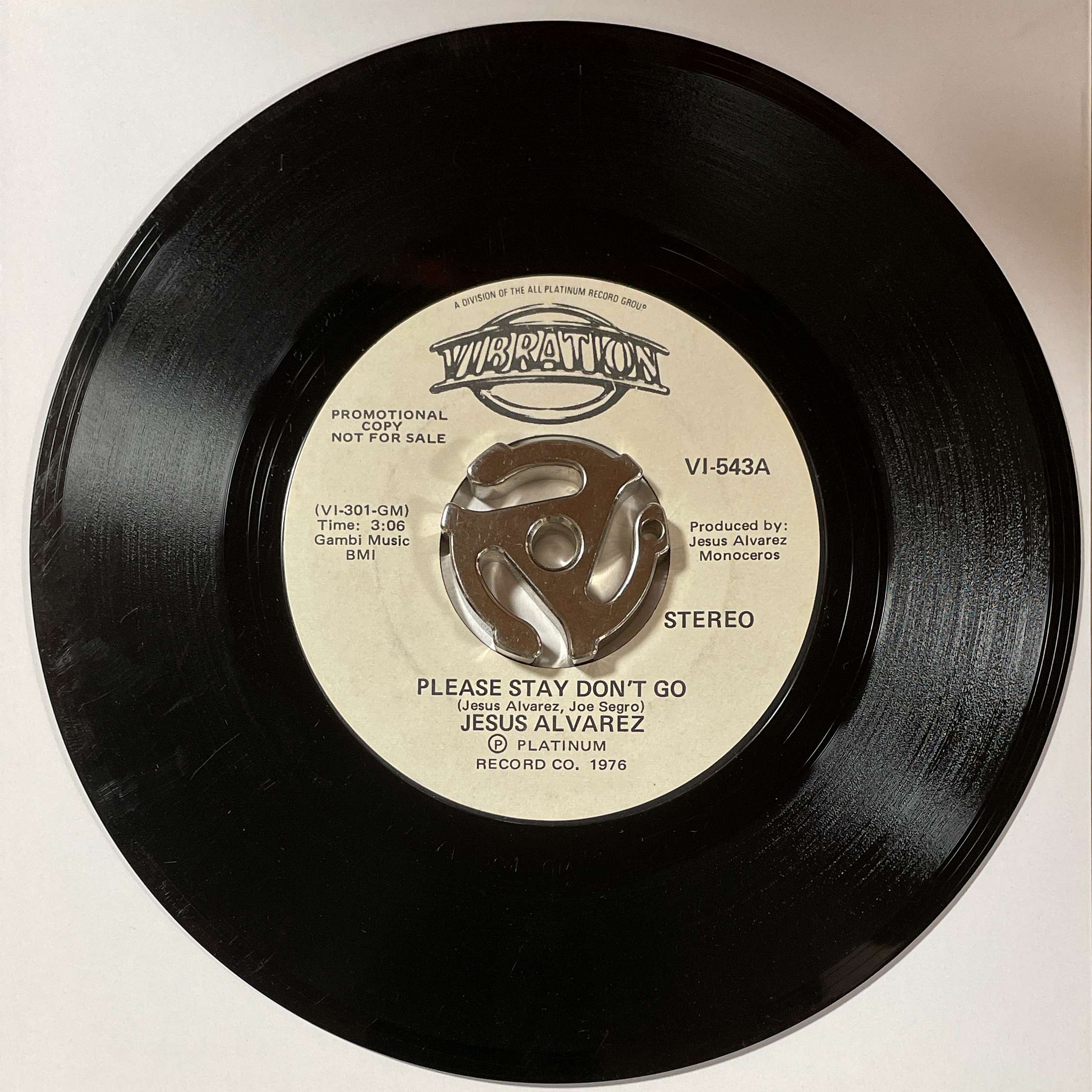 Jesus Alvarez - Please Stay Don't Go [1976 Single Version] (Vibration)