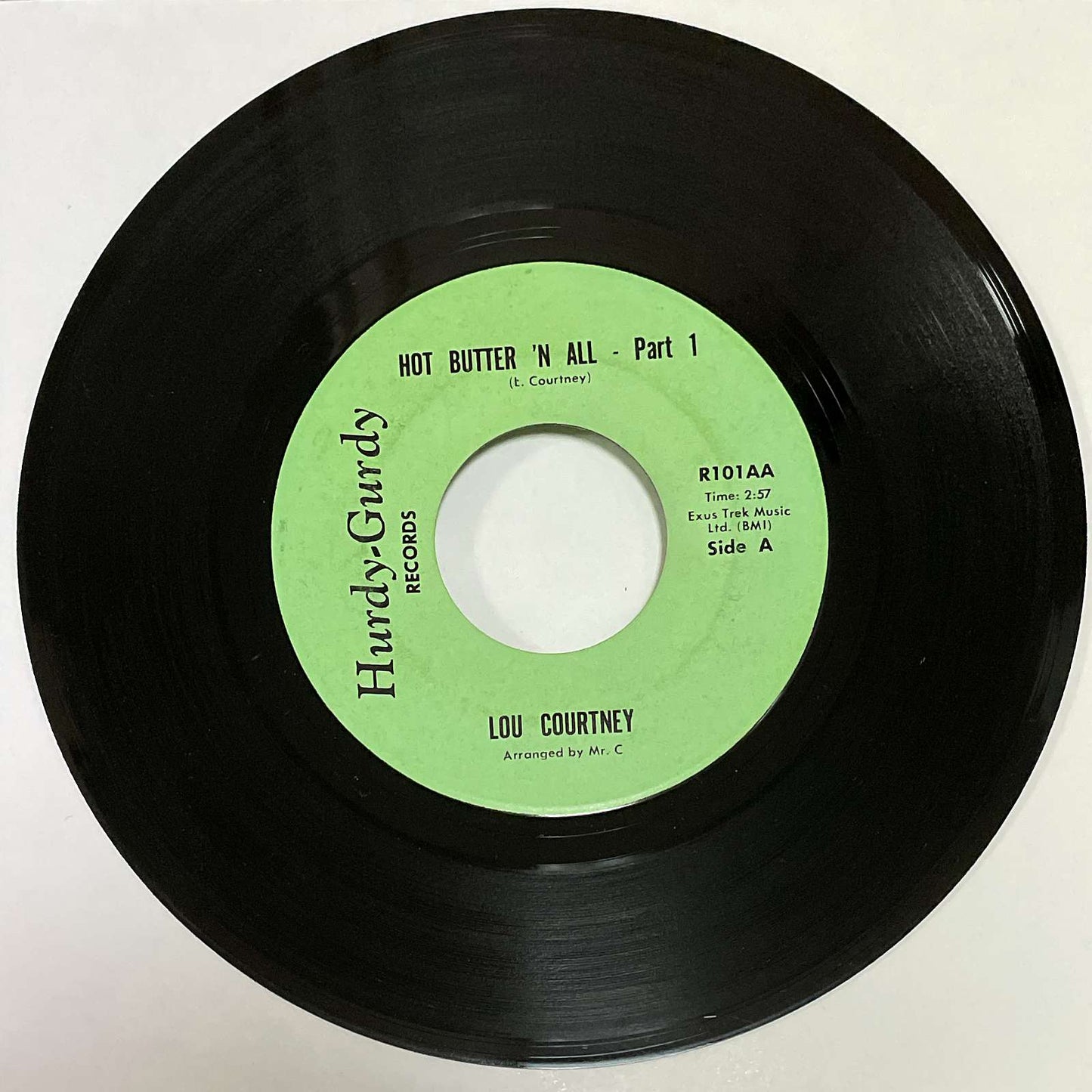Lou Courtney / Mr. C. & Funck Junction ‎– Hot Butter 'N All ( Hurdy-Gurdy ) 45