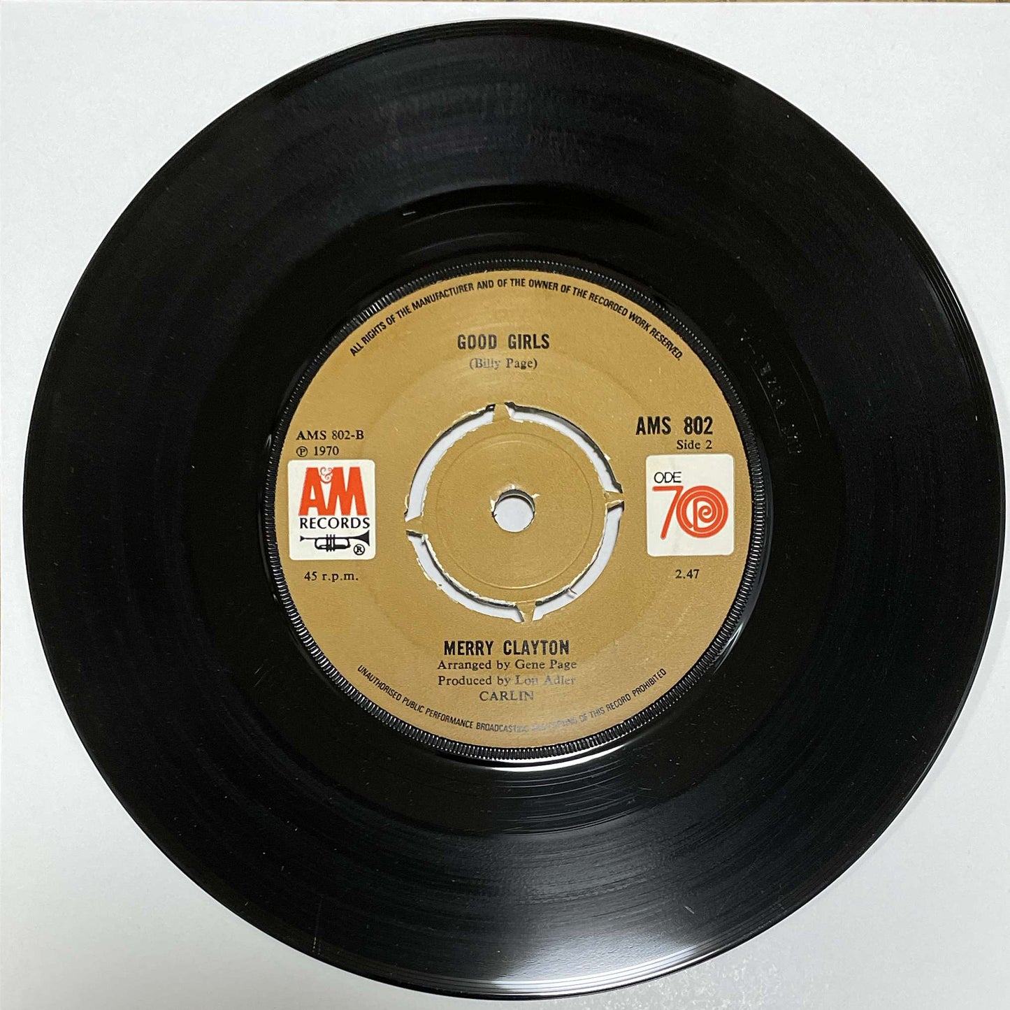 Merry Clayton – Gimme Shelter ( A&M Records UK ‎) 45