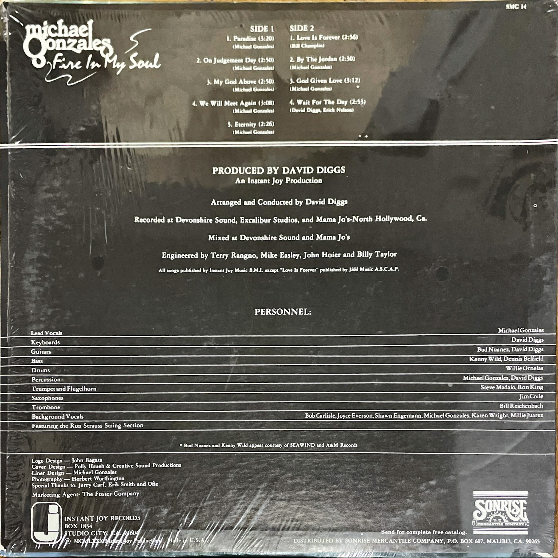 Michael Gonzales ‎– Fire In My Soul ( Sonrise Records And Tapes )