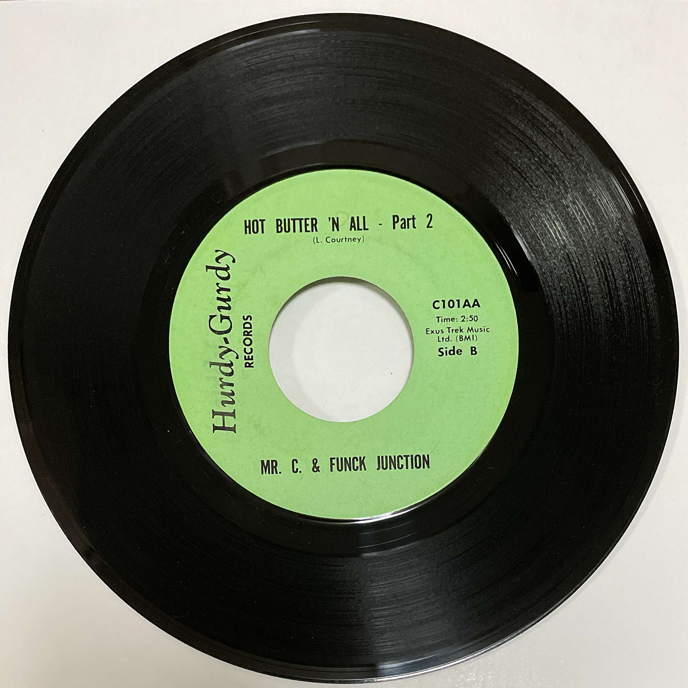 Lou Courtney / Mr. C. & Funck Junction ‎– Hot Butter 'N All ( Hurdy-Gurdy ) 45