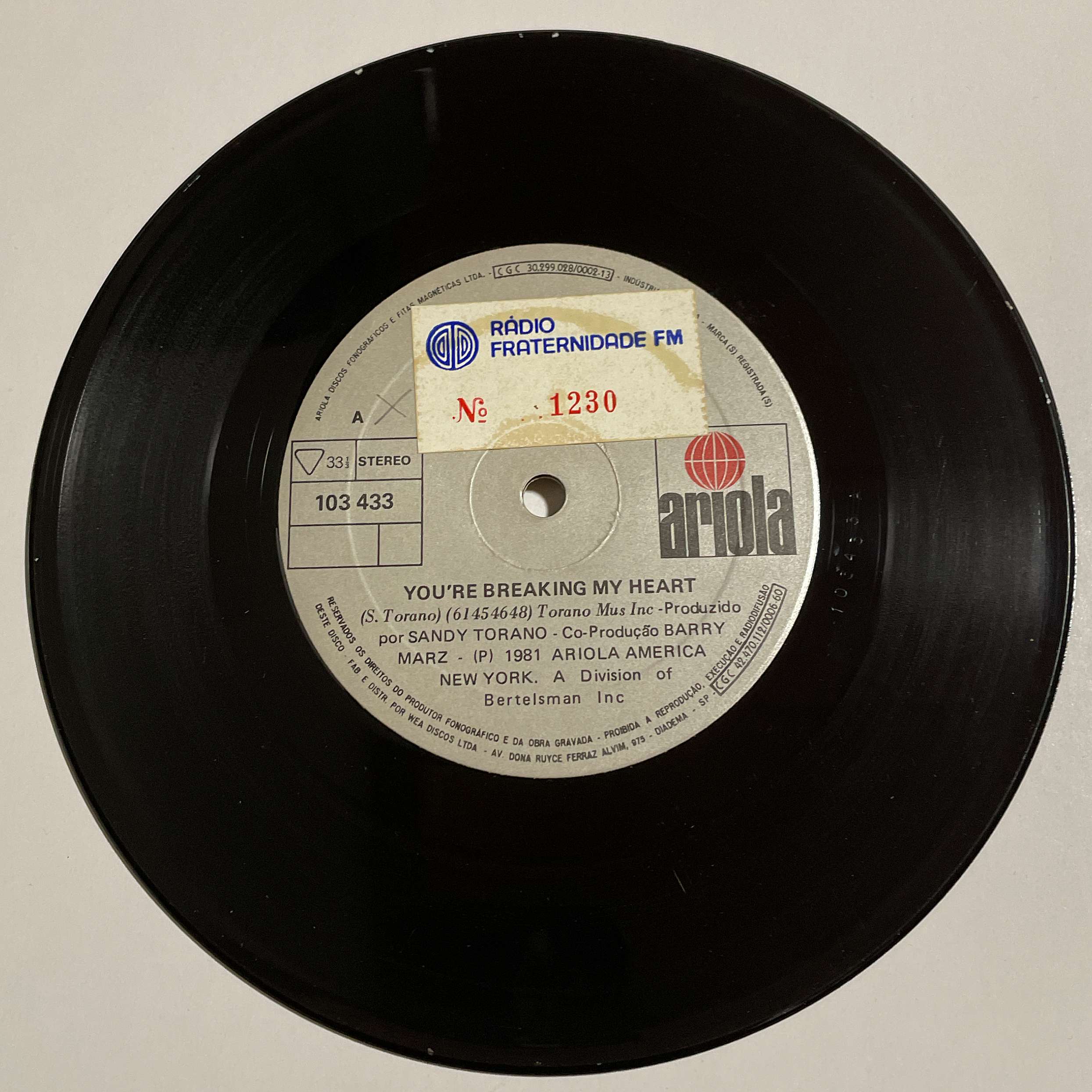 Niteflyte ‎– You're Breaking My Heart / You Are ( Ariola / Brazil )