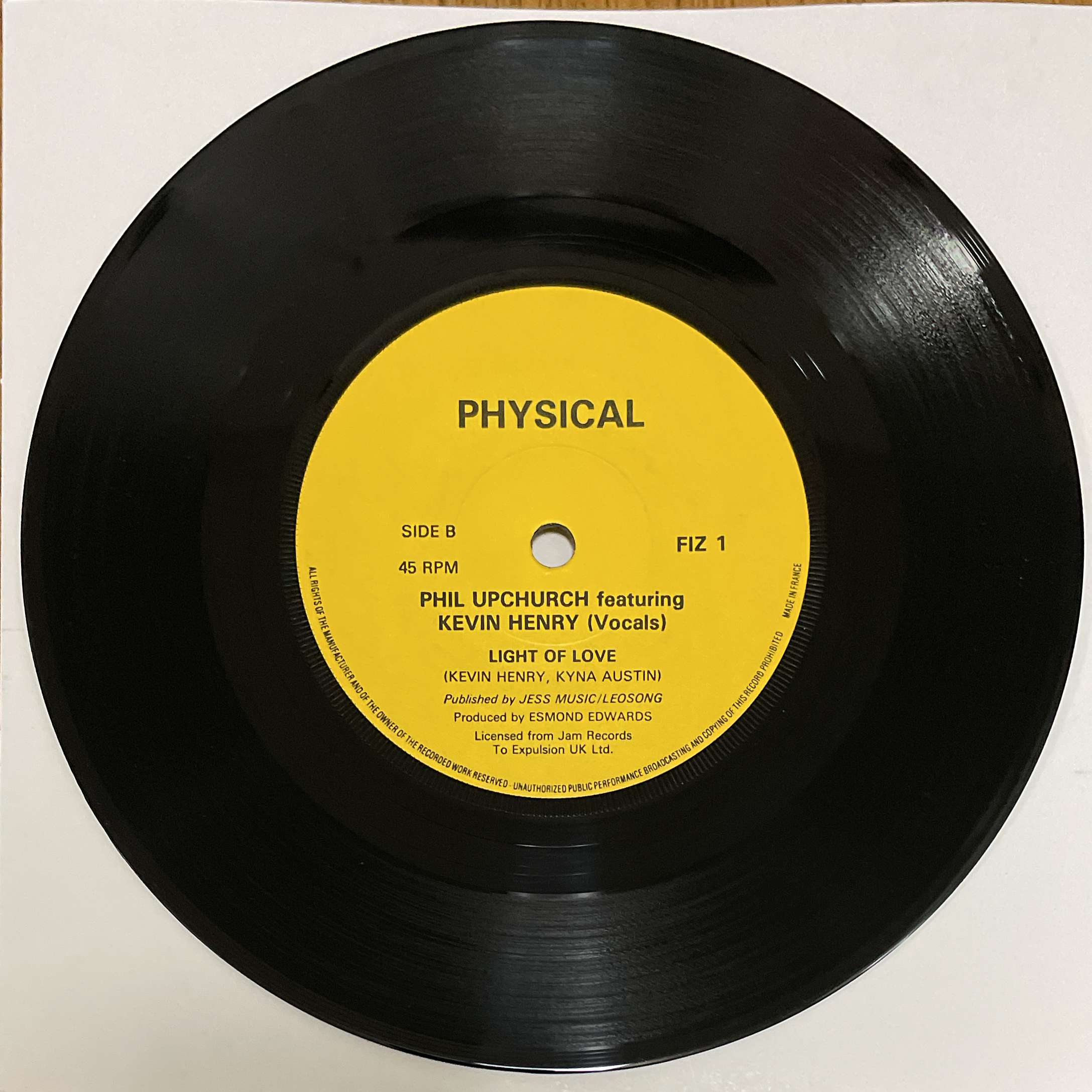 Phil Upchurch Featuring Kevin Henry – When And If I Fall In Love ( Physical Records ‎) 45 PS