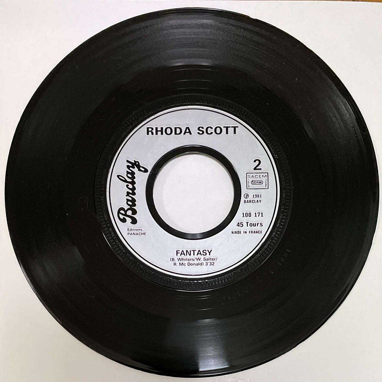 Rhoda Scott – Just The Two Of Us / Fantasy ( Barclay ) 45