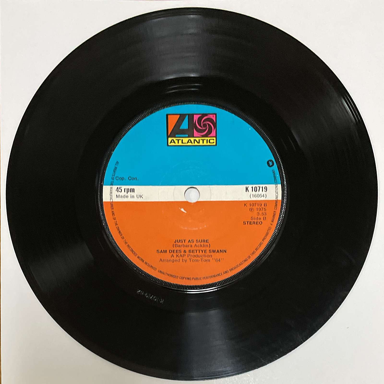 Sam Dees & Bettye Swann - Storybook Children / Just As Sure ( Atlantic ) 45