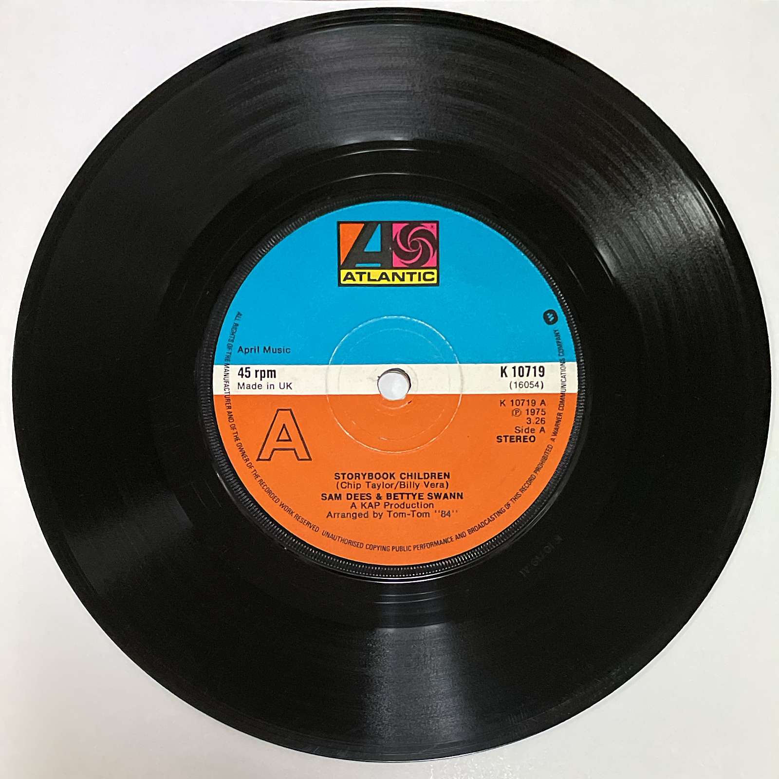 Sam Dees & Bettye Swann - Storybook Children / Just As Sure ( Atlantic ) 45