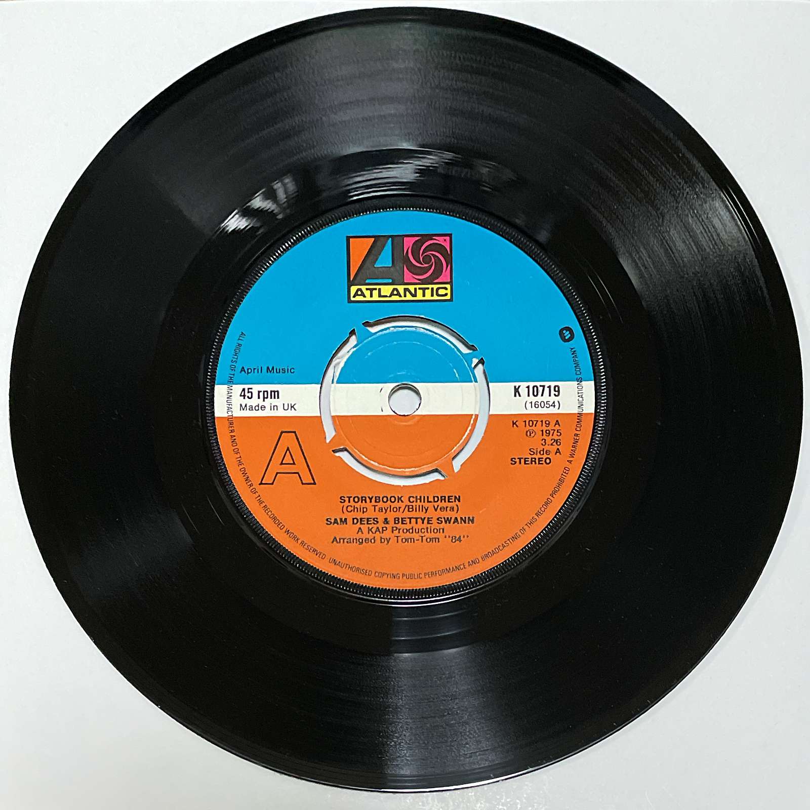 Sam Dees & Bettye Swann - Just As Sure / Storybook Children ( Atlantic UK ) 45