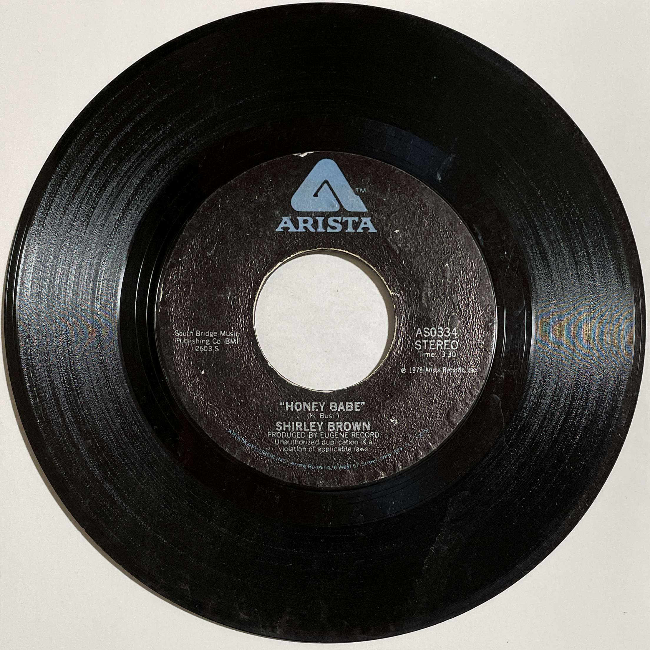 Shirley Brown ‎– I Can't Move No Mountains / Honey Babe ( Arista )