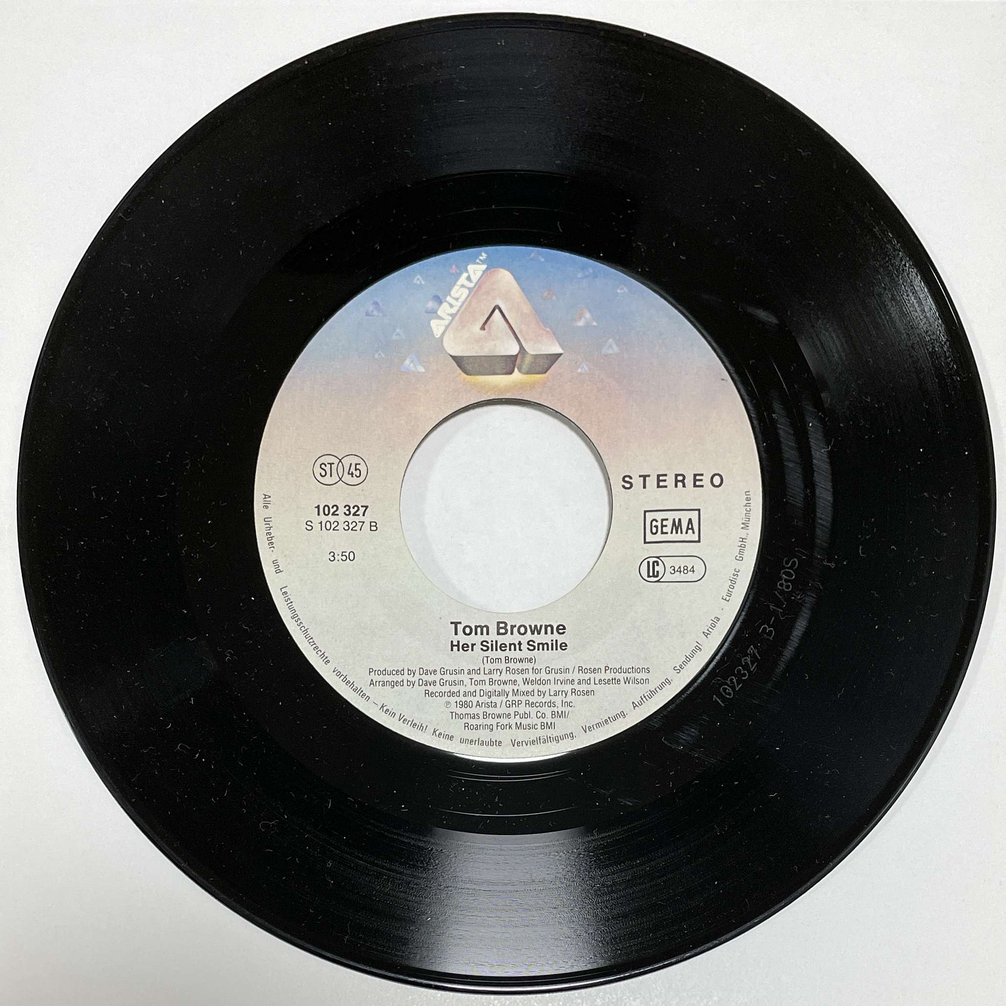 Tom Browne – Funkin' For Jamaica N.Y. ( Arista Germany ‎) 45 PS